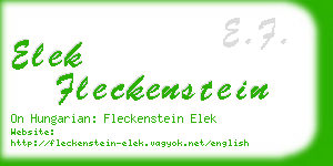 elek fleckenstein business card